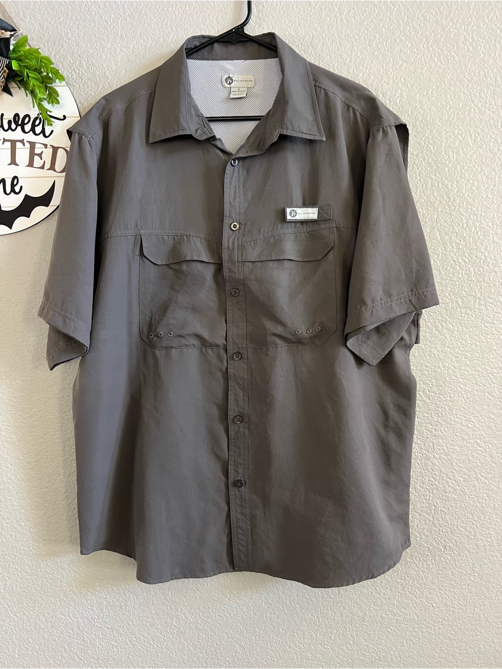Killik Men’s Short Sleeve Vent Fishing Shirt - Gray Size XL